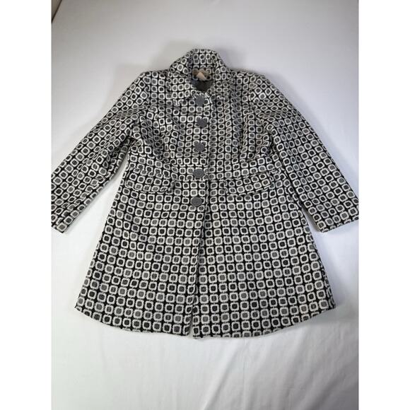 PARIS BLUES YK2 Check Window Plaid Woven Wool Blend Pea Coat Size XL - Picture 1 of 8